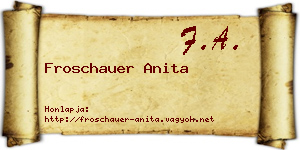 Froschauer Anita névjegykártya