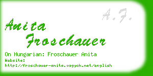 anita froschauer business card